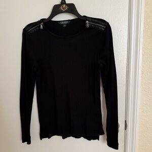 Ralph Lauren Black Long Sleeve Top, M🦋